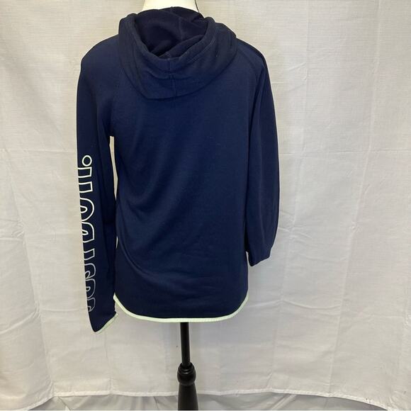Nike Women’s Dri-FIT Hoodie Size XS Navy Blue “Just Do It” Pullover - Picture 6 of 12